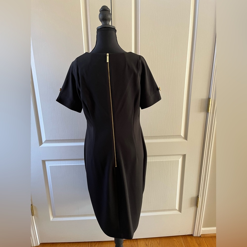 Calvin Klein Black Dress with Gold Zipper